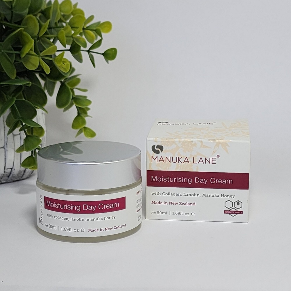 Manuka Lane Moisturizing Day Cream Collagen Lanolin & Manuka Honey 1.69 fl oz